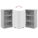 vidaXL Fürdőszoba bútor szett fiókkal Szürke Sonoma Műanyag fa, fém