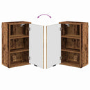 vidaXL Fürdőszoba bútor szett fiókkal ajtóval Öreg fa Műanyag fa, fém