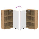 vidaXL Fürdőszoba bútor szett fiókkal Artisan tölgy Műanyag fa, fém