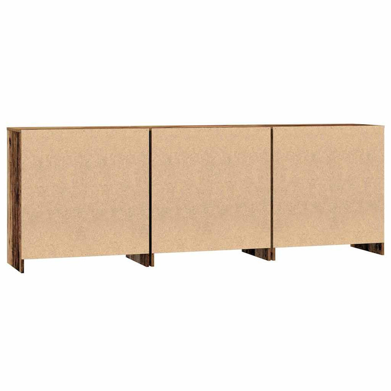 vidaXL Oldalszekrények 3 pcs Régi fa 70 x 41 x 75 cm Faanyag