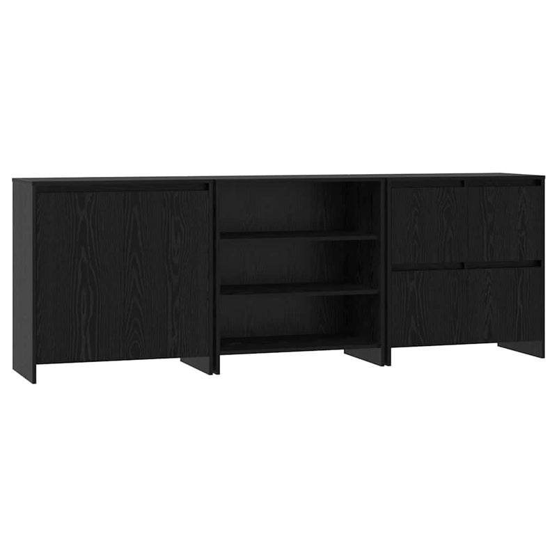 vidaXL Széf 3 pcs Musta tammi 70 x 41 x 75 cm Faanyag