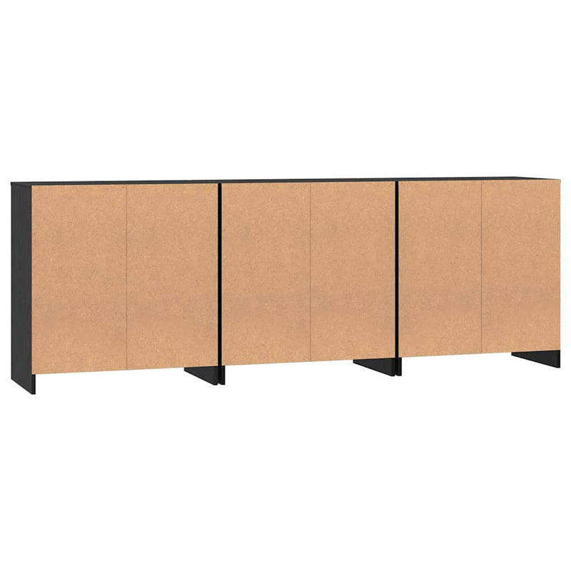 vidaXL Széf 3 pcs Musta tammi 70 x 41 x 75 cm Faanyag