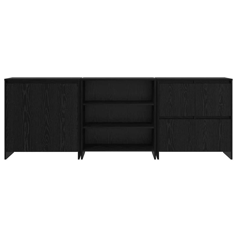 vidaXL Széf 3 pcs Musta tammi 70 x 41 x 75 cm Faanyag