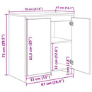vidaXL Széf 3 pcs Musta tammi 70 x 41 x 75 cm Faanyag