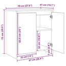 vidaXL Oldalszekrények 3 pcs kézműves tölgy 70 x 41 x 75 cm Faanyag