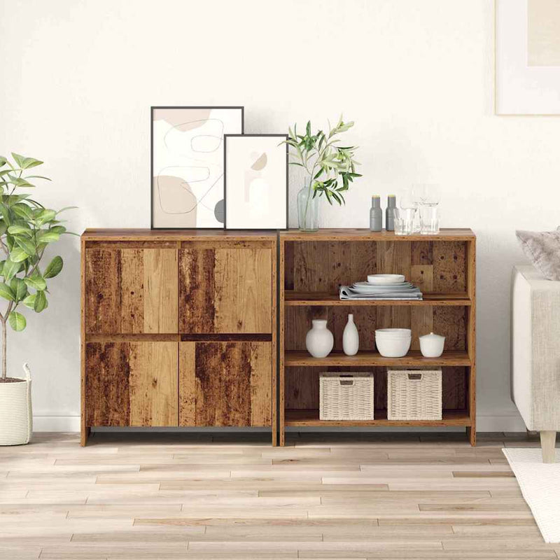 vidaXL Oldalszekrények 2 pcs Régi fa 70 x 41 x 75 cm Faanyag