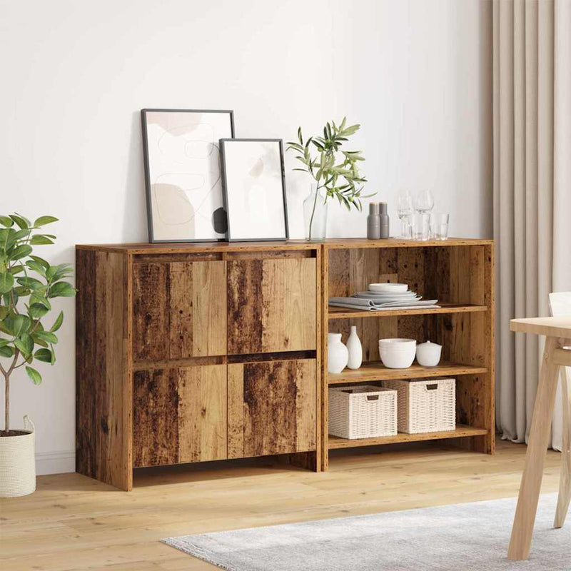 vidaXL Oldalszekrények 2 pcs Régi fa 70 x 41 x 75 cm Faanyag
