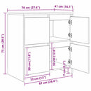vidaXL Széf 2 pcs Öreg fa 70 x 41 x 75 cm Faanyag