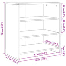 vidaXL Széf 2 pcs Öreg fa 70 x 41 x 75 cm Faanyag