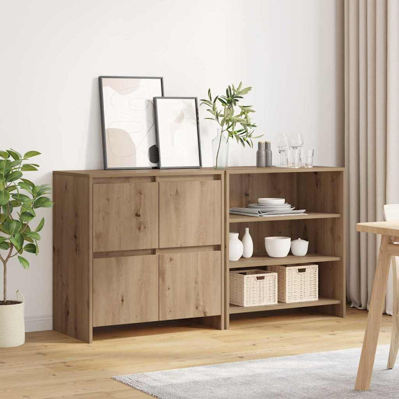 vidaXL Oldalszekrények 2 pcs kézműves tölgy 70 x 41 x 75 cm Faanyag