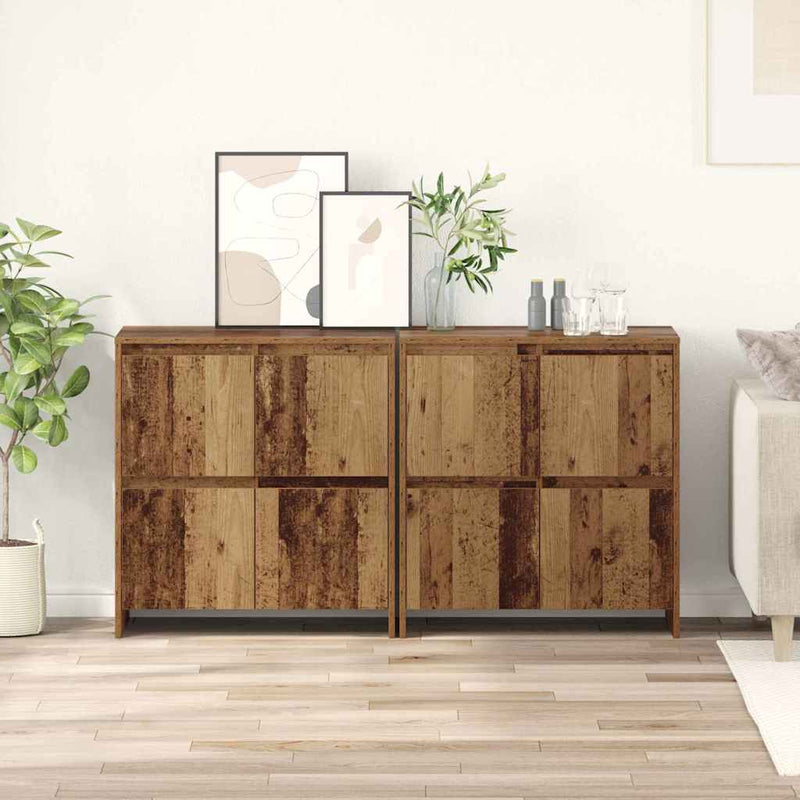 vidaXL Oldalszekrények 2 pcs Régi fa 70 x 41 x 75 cm Faanyag