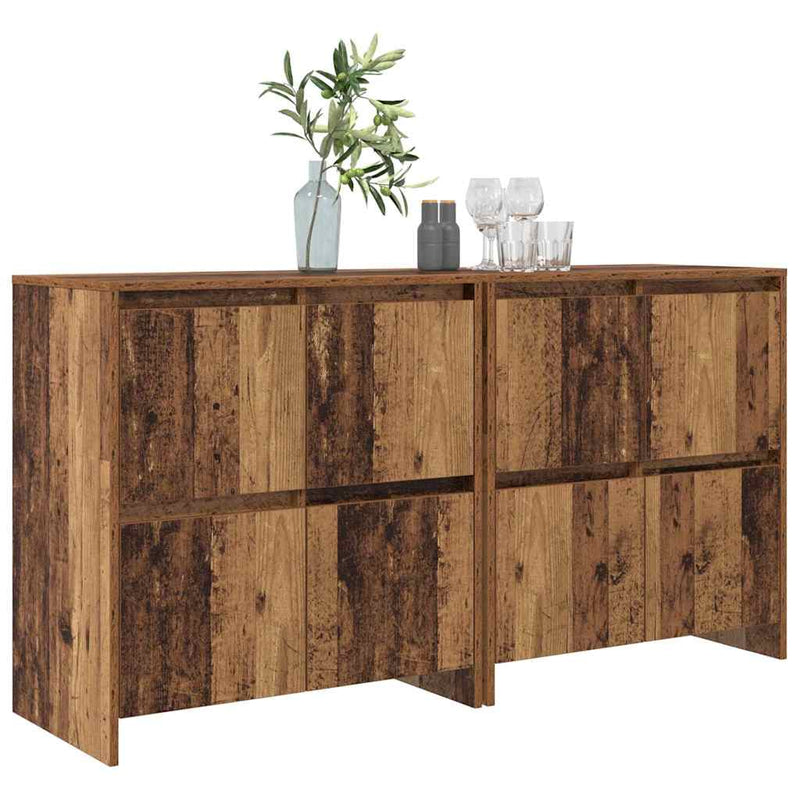vidaXL Oldalszekrények 2 pcs Régi fa 70 x 41 x 75 cm Faanyag