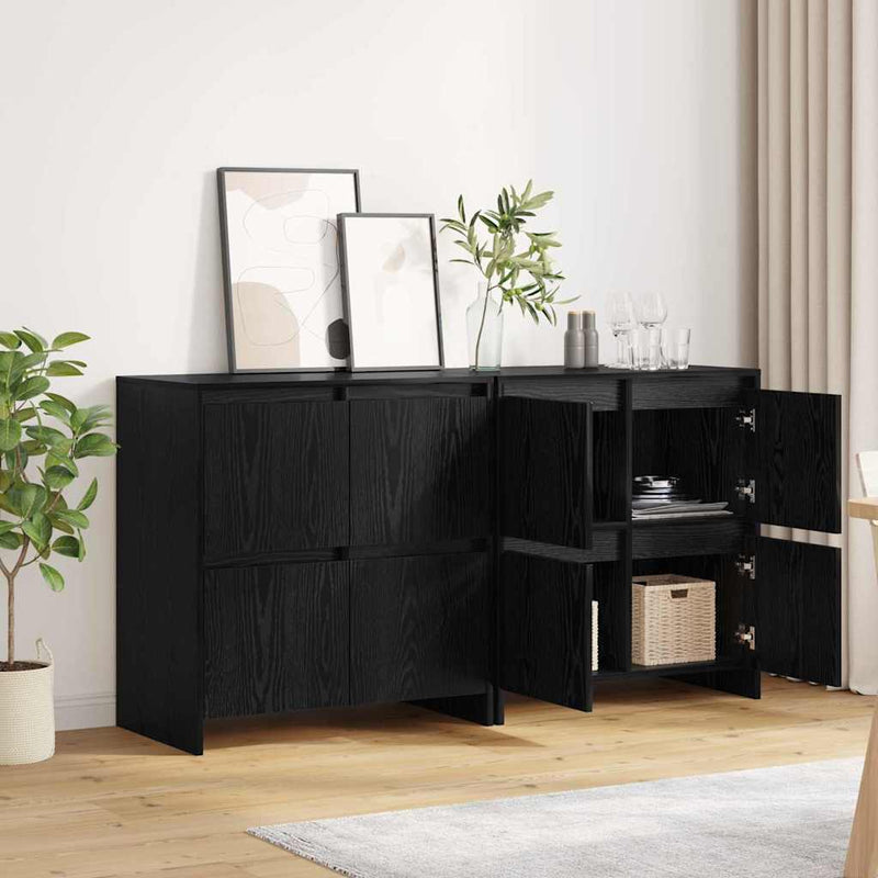 vidaXL Oldalszekrények 2 pcs Musta tammi 70 x 41 x 75 cm Faanyag