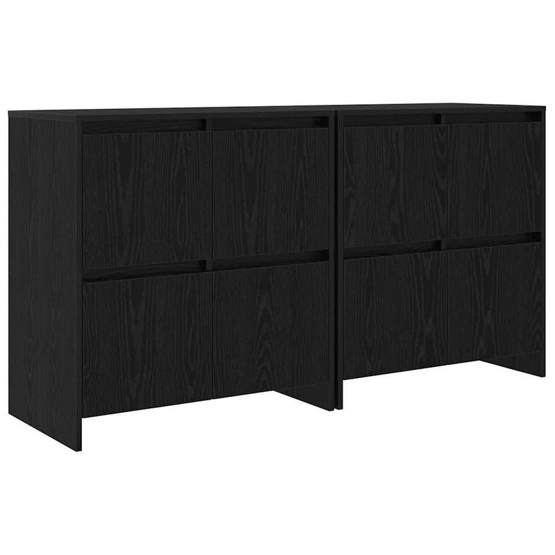 vidaXL Oldalszekrények 2 pcs Musta tammi 70 x 41 x 75 cm Faanyag
