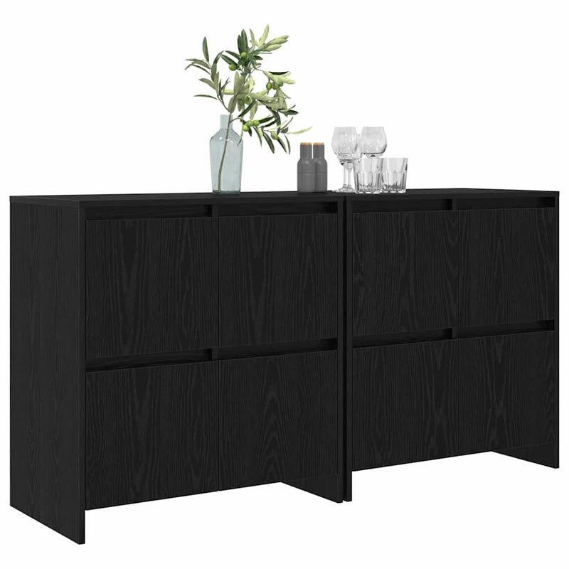 vidaXL Oldalszekrények 2 pcs Musta tammi 70 x 41 x 75 cm Faanyag