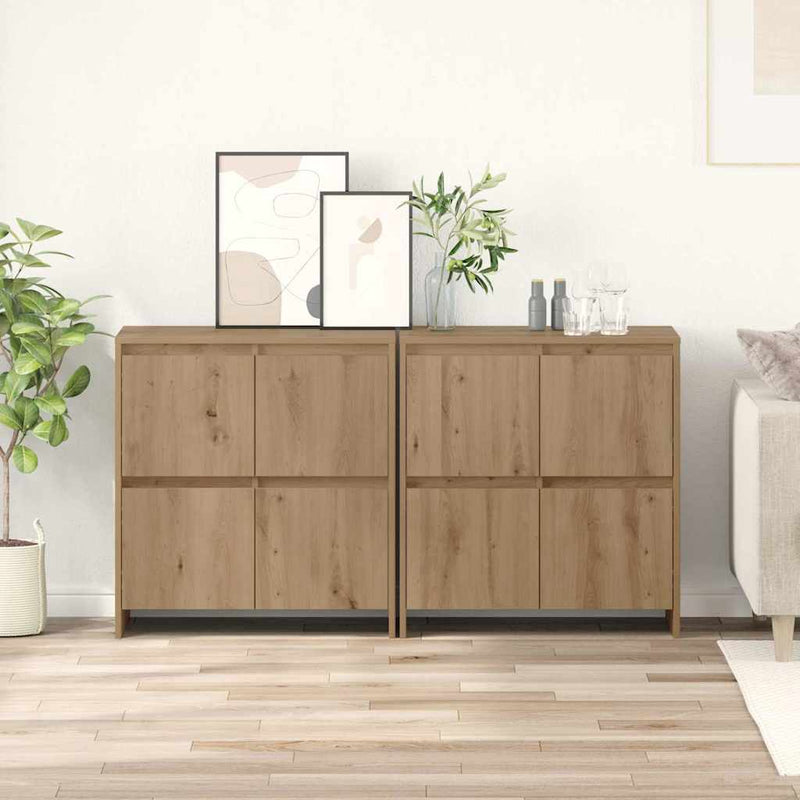 vidaXL Oldalszekrények 2 pcs kézműves tölgy 70 x 41 x 75 cm Faanyag