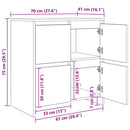 vidaXL Oldalszekrények 2 pcs kézműves tölgy 70 x 41 x 75 cm Faanyag