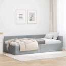 vidaXL Sarokágy keret fejtámlával Világosszürke 80 cm x 200 cm szövet