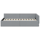 vidaXL Sarokágy keret fejtámlával Világosszürke 80 cm x 200 cm szövet