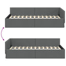 vidaXL Sarokágy keret Sötétszürke 80 x 200 cm Szövet és Mérnöki Fa