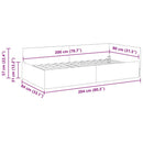 vidaXL Sarokágy keret fejtámlával Sötétszürke 80 cm x 200 cm szövet