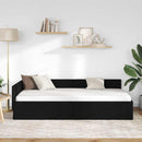 vidaXL Sarokágy keret fejtámlával Fekete 80 cm x 200 cm szövet