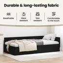 vidaXL Sarokágy keret fejtámlával Fekete 80 cm x 200 cm szövet