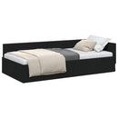 vidaXL Sarokágy keret fejtámlával Fekete 80 cm x 200 cm szövet