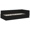 vidaXL Sarokágy keret fejtámlával Fekete 80 cm x 200 cm szövet
