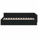 vidaXL Sarokágy keret fejtámlával Fekete 80 cm x 200 cm szövet