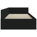 vidaXL Sarokágy keret fejtámlával Fekete 80 cm x 200 cm szövet