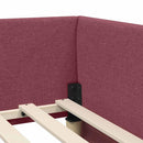 vidaXL Sarokágy keret fejtámlával Bordó 80 cm x 200 cm szövet