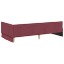 vidaXL Sarokágy keret fejtámlával Bordó 80 cm x 200 cm szövet