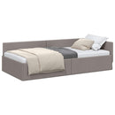 vidaXL Sarokágy keret fejtámlával Tópszínű 80 cm x 200 cm szövet