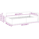 vidaXL Sarokágy keret Tópszínű 80 x 200 cm Szövet és Mérnöki Fa