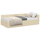 vidaXL Sarokágy keret fejtámlával Krém 80 cm x 200 cm szövet
