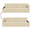 vidaXL Sarokágy keret fejtámlával Krém 80 cm x 200 cm szövet