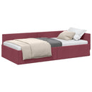 vidaXL Sarokágy keret fejtámlával Bordó 90 cm x 190 cm szövet