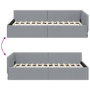 vidaXL Sarokágy keret fejtámlával Világosszürke 90 cm x 200 cm szövet