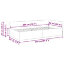 vidaXL Sarokágy keret bordó 90 x 200 cm Szövet és Mérnöki Fa