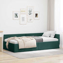 vidaXL Sarokágy keret fejtámlával Sötétzöld 90 cm x 200 cm szövet