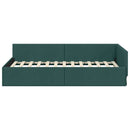 vidaXL Sarokágy keret fejtámlával Sötétzöld 90 cm x 200 cm szövet