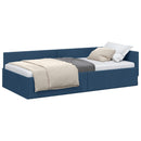 vidaXL Sarokágy keret fejtámlával Kék 100 cm x 200 cm szövet