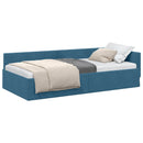 vidaXL Sarokágy keret fejtámlával Kék 80 cm x 200 cm Bársony