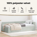 vidaXL Sarokágy keret fejtámlával Világosszürke 80 cm x 200 cm Bársony