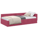 vidaXL Sarokágy keret fejtámlával Bordó 80 cm x 200 cm Bársony
