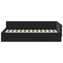 vidaXL Sarokágy keret fejtámlával Fekete 80 cm x 200 cm Bársony