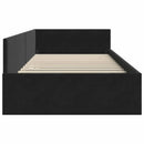 vidaXL Sarokágy keret fejtámlával Fekete 80 cm x 200 cm Bársony