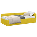 vidaXL Sarokágy keret fejtámlával Sárga 80 cm x 200 cm Bársony