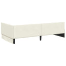 vidaXL Sarokágy keret fejtámlával Krém 80 x 200 cm Velúr és műnyír